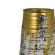 Gold Drip Vase | Ribbed Texture | Distress Gray & White Ceramic 14"