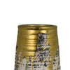 Gold Drip Vase | Ribbed Texture | Distress Gray & White Ceramic 14"