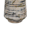 Gold Drip Vase | Ribbed Texture | Distress Gray & White Ceramic 14"