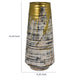 Gold Drip Vase | Ribbed Texture | Distress Gray & White Ceramic 14"