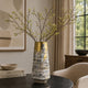 Gold Drip Vase | Ribbed Texture | Distress Gray & White Ceramic 14"