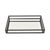 Shaya Rectangular Tray | Gallery Frame w Rails | Glass | Black Metal 16"
