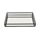 Shaya Rectangular Tray | Gallery Frame w Rails | Glass | Black Metal 16"