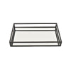 Shaya Rectangular Tray | Gallery Frame w Rails | Glass | Black Metal 16"