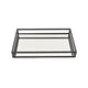 Shaya Rectangular Tray | Gallery Frame w Rails | Glass | Black Metal 16"