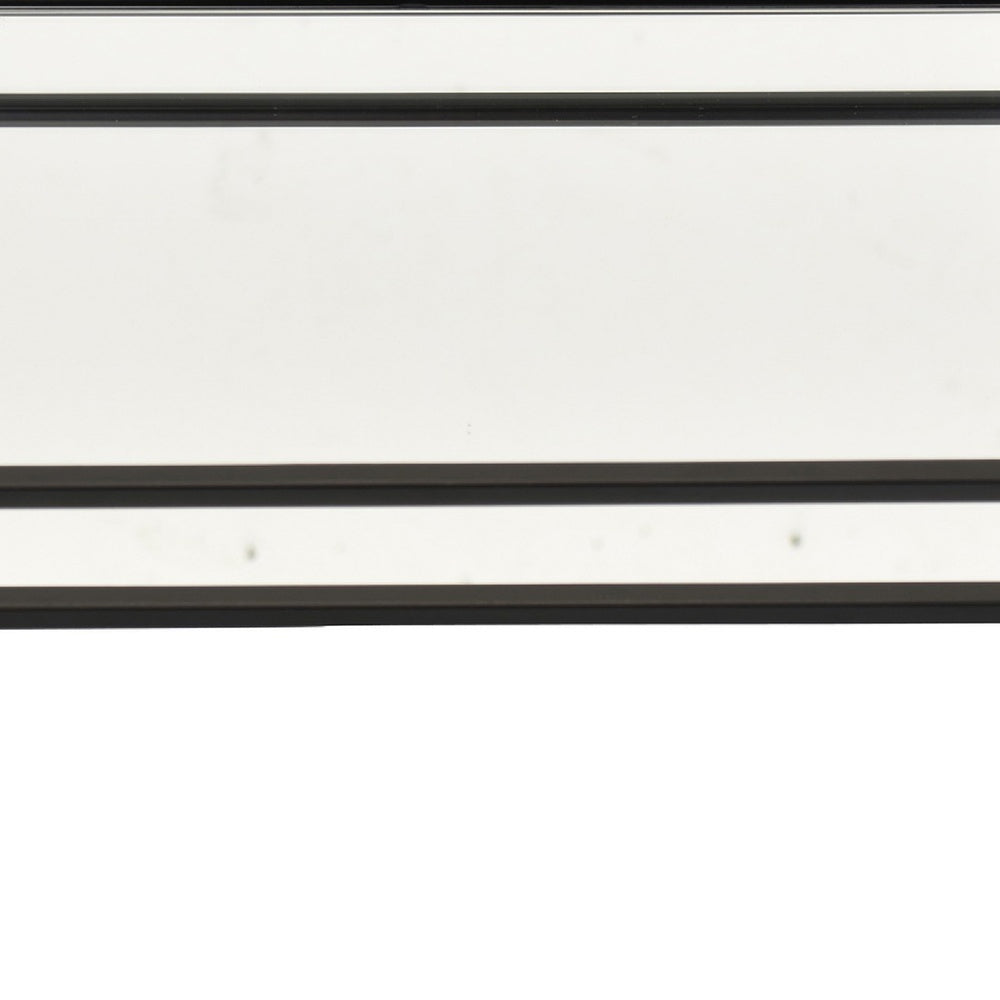 Shaya Rectangular Tray | Gallery Frame w Rails | Glass | Black Metal 16"