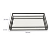 Shaya Rectangular Tray | Gallery Frame w Rails | Glass | Black Metal 16"