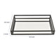 Shaya Rectangular Tray | Gallery Frame w Rails | Glass | Black Metal 16"