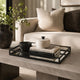 Shaya Rectangular Tray | Gallery Frame w Rails | Glass | Black Metal 16"