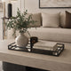 Shaya Rectangular Tray | Gallery Frame w Rails | Glass | Black Metal 16"