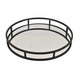 Shaya Round Tray | Gallery Frame w Rails | Glass | Black Metal 15"