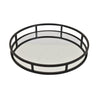 Shaya Round Tray | Gallery Frame w Rails | Glass | Black Metal 15"