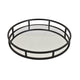 Shaya Round Tray | Gallery Frame w Rails | Glass | Black Metal 15"