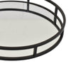 Shaya Round Tray | Gallery Frame w Rails | Glass | Black Metal 15"