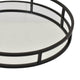 Shaya Round Tray | Gallery Frame w Rails | Glass | Black Metal 15"
