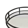Shaya Round Tray | Gallery Frame w Rails | Glass | Black Metal 15"