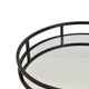 Shaya Round Tray | Gallery Frame w Rails | Glass | Black Metal 15"