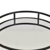 Shaya Round Tray | Gallery Frame w Rails | Glass | Black Metal 15"