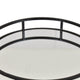 Shaya Round Tray | Gallery Frame w Rails | Glass | Black Metal 15"