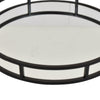 Shaya Round Tray | Gallery Frame w Rails | Glass | Black Metal 15"