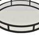 Shaya Round Tray | Gallery Frame w Rails | Glass | Black Metal 15"