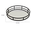 Shaya Round Tray | Gallery Frame w Rails | Glass | Black Metal 15"