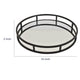 Shaya Round Tray | Gallery Frame w Rails | Glass | Black Metal 15"