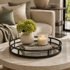 Shaya Round Tray | Gallery Frame w Rails | Glass | Black Metal 15"