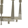 5 Arm C&le Holder | Asymmetrical Geometric Style | Silver Metal 16"