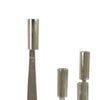 5 Arm C&le Holder | Asymmetrical Geometric Style | Silver Metal 16"