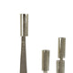 5 Arm C&le Holder | Asymmetrical Geometric Style | Silver Metal 16"