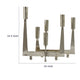 5 Arm C&le Holder | Asymmetrical Geometric Style | Silver Metal 16"
