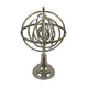 Tabletop Decor | Armillary Sphere w Globe | Polished Silver Metal 15"