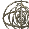 Tabletop Decor | Armillary Sphere w Globe | Polished Silver Metal 15"