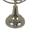 Tabletop Decor | Armillary Sphere w Globe | Polished Silver Metal 15"