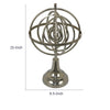 Tabletop Decor | Armillary Sphere w Globe | Polished Silver Metal 15"