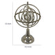 Tabletop Decor | Armillary Sphere w Globe | Polished Silver Metal 15"