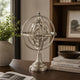 Tabletop Decor | Armillary Sphere w Globe | Polished Silver Metal 15"