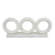 Hara Geometric Link Sculpture | 3 Circle Rings | White Marble 11"