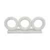 Hara Geometric Link Sculpture | 3 Circle Rings | White Marble 11"
