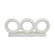 Hara Geometric Link Sculpture | 3 Circle Rings | White Marble 11"