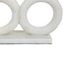 Hara Geometric Link Sculpture | 3 Circle Rings | White Marble 11"