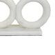 Hara Geometric Link Sculpture | 3 Circle Rings | White Marble 11"