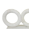 Hara Geometric Link Sculpture | 3 Circle Rings | White Marble 11"