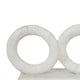 Hara Geometric Link Sculpture | 3 Circle Rings | White Marble 11"