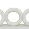 Hara Geometric Link Sculpture | 3 Circle Rings | White Marble 11"