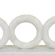 Hara Geometric Link Sculpture | 3 Circle Rings | White Marble 11"