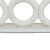 Hara Geometric Link Sculpture | 3 Circle Rings | White Marble 11"