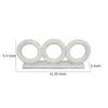 Hara Geometric Link Sculpture | 3 Circle Rings | White Marble 11"