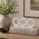Hara Geometric Link Sculpture | 3 Circle Rings | White Marble 11"